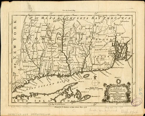 A map of the colonies of Connecticut and Rhode Island, divided into counties & townships, from the best authorities