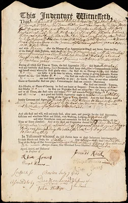 Catherine Culberson indentured to apprentice with James Reid [Read] of Londonderry, 6 November 1746