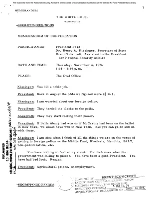 November 4, 1976 - Ford, Kissinger, Scowcroft