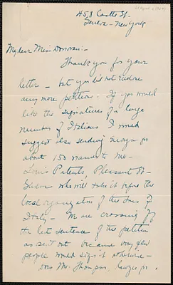 Louise K. Gates autograph letter signed to Mary Donovan, Geneva, N.Y., April 25, [1927]