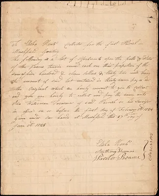 Parish subscription for the First Parish in Marshfield
