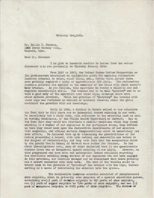 Letters Sent to Rollin H. Stevens, February 3, 1930