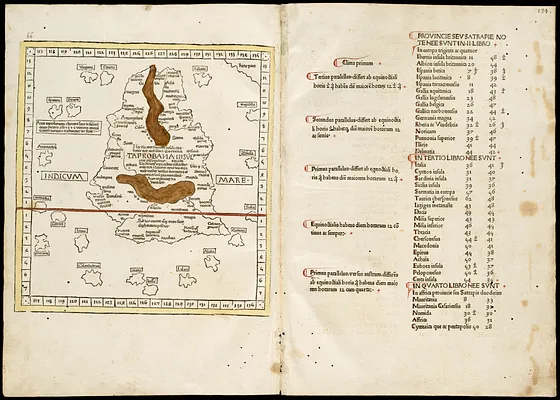 Duodecima et Ultima Asie tabula continet Taprobana insulam cum certeris insulis adiacentibus
