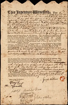 John Dean indentured to apprentice with Joseph Williams of Roxbury., 2 April 1740