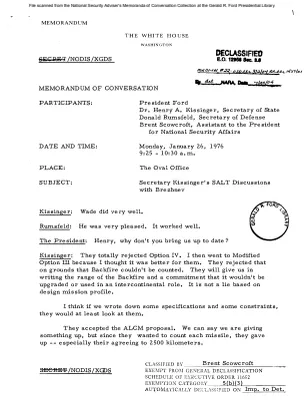 January 26, 1976 - Ford, Kissinger, Scowcroft, Rumsfeld