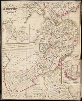 Plan of Boston comprising a part of Charlestown and Cambridge