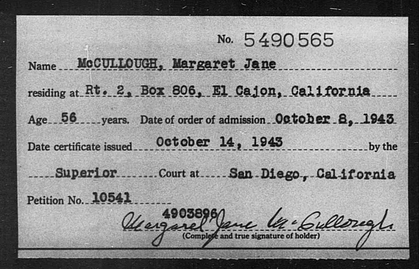 McCullough, Margaret Jane - 1943