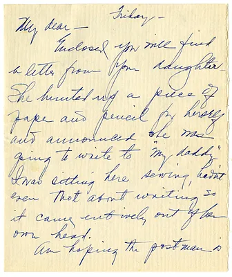 Letter from Bess W. Truman to Harry S. Truman