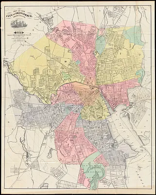 Map of the city of Providence, Rhode Island