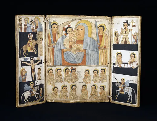 Triptych with Mary and Her Son, Archangels, Scenes from Life of Christ and Saints