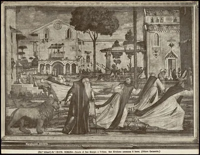 Fresco of S. Girolame ammansa il leone
