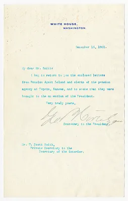 Letter from George B. Cortelyou to E. A. Hitchcock