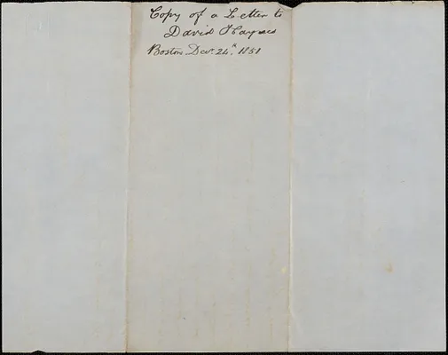 Copy of a letter from Samuel Warner to David Haynes, 24 December 1851