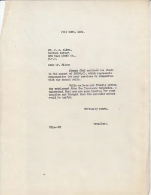 Letters Sent to Dr. F.B. Flinn [Dr. Frederick B. Flinn], July 23, 1928