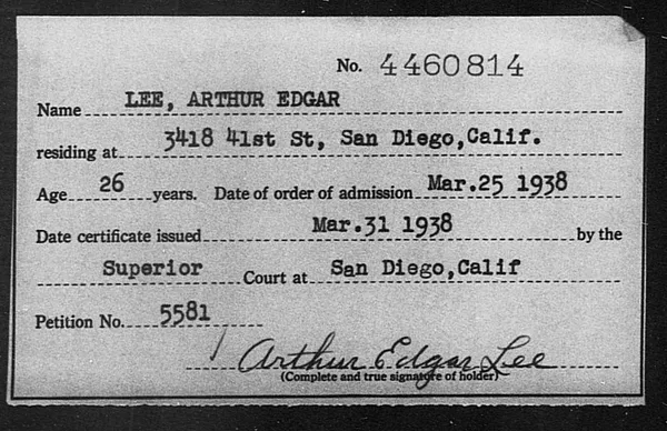 Lee, Arthur Edgar - 1938