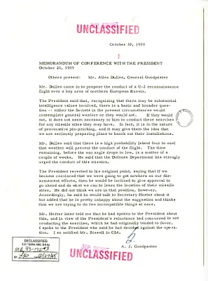 Memorandum of Conference with the President