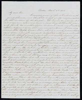 Letter to Isabel ['Isa'] in Trinidad de Cuba from Ann Eliza [cousin Annie] in Boston, 1848