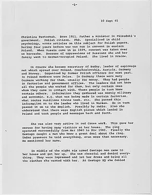 Christina Pasternak interview notes