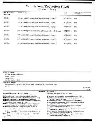 Biographies for Gay and Lesbian Elected Officials for July 28, 1999 Meeting with POTUS