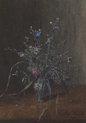 Bouquet of Wild Flowers with Flax