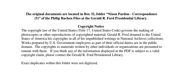 Nixon Pardon - Correspondence (5)
