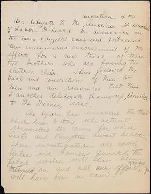 Autograph document, [1920-1927]