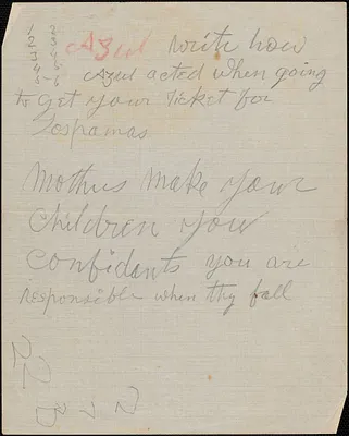 [Victoria Woodhull Martin] autograph note, [Bredon's Norton, Worcestershire, Eng.?], approximately 1901-1927