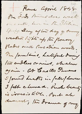 Margaret Fuller manuscript letter (copy), Rome, April 1848