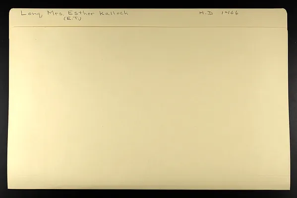 Long, Mrs. Esther Kalloch (E.J.)