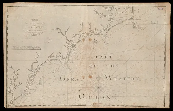 Chart of the coast of America from Cape Hateras to Cape Roman
