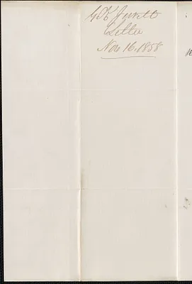 George K. Jewett to W. A. Harrington, 16 November 1858