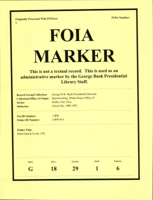 Bush-Quayle Event 5/92 [OA 8130]