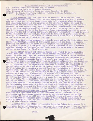 Minutes of Executive Board Meeting of December 3, 1964