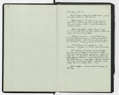 Handwritten journal entry for January 21, 1969