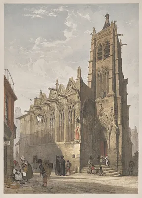 Picturesque Architecture in Paris, Ghent, Antwerp, Rouen:  St. Severin, Paris