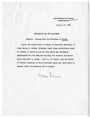 Memorandum from Secretary of State Dean Acheson to President Harry S. Truman