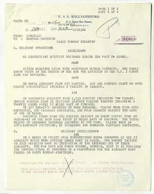 Memorandum, Daily Korean Bulletin