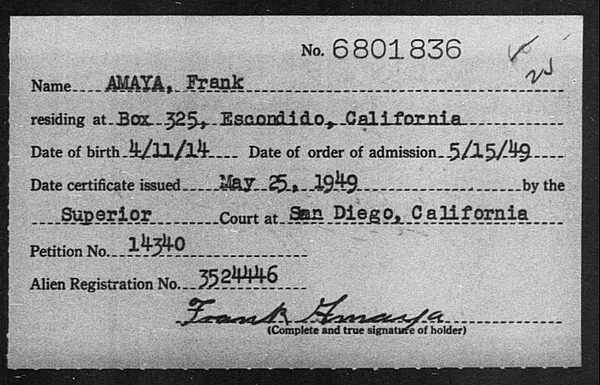 Amaya, Frank - 1949