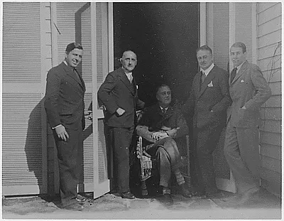 Franklin D. Roosevelt, Snyder, Baudisch, Haertl, Schoenborn in Warm Springs, Georgia