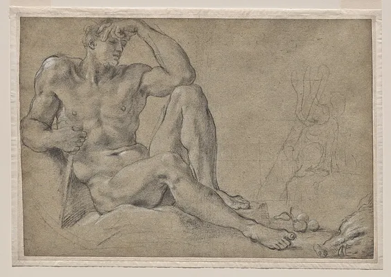 Hercules Resting (recto); Footed Vessel with Handle (verso)