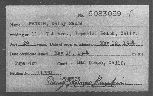 Rankin, Daisy Seume - 1944