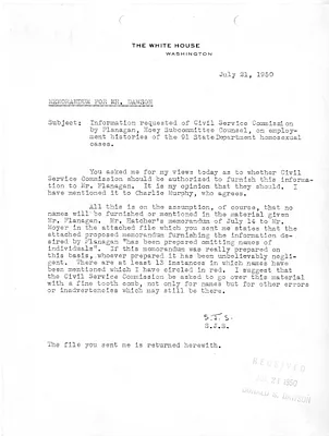 Memorandum from Stephen J. Spingarn to Donald S. Dawson
