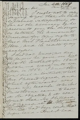Elizabeth Palmer Peabody autograph letter signed to [James Thomas Fields], Cambridge, 4 January 1869