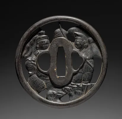 Sword Guard (Tsuba) with Daikokuten and Ebisu