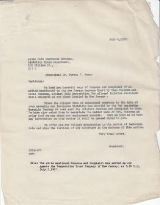 Letters Sent to Burton E. Emory, July 8, 1927