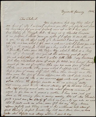 Letter from Lucia Weston, Weymouth, [Mass.], to Debora Weston, January 1842