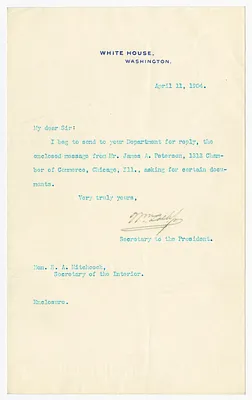 Letter from William Loeb, Jr. to E. A. Hitchcock