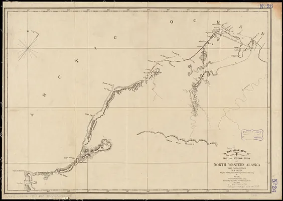 Map of explorations in north western Alaska