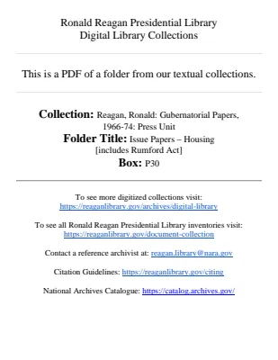 Issue Papers - Housing [includes Rumford Act]