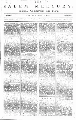The Salem Mercury: Political, Commercial, and Moral